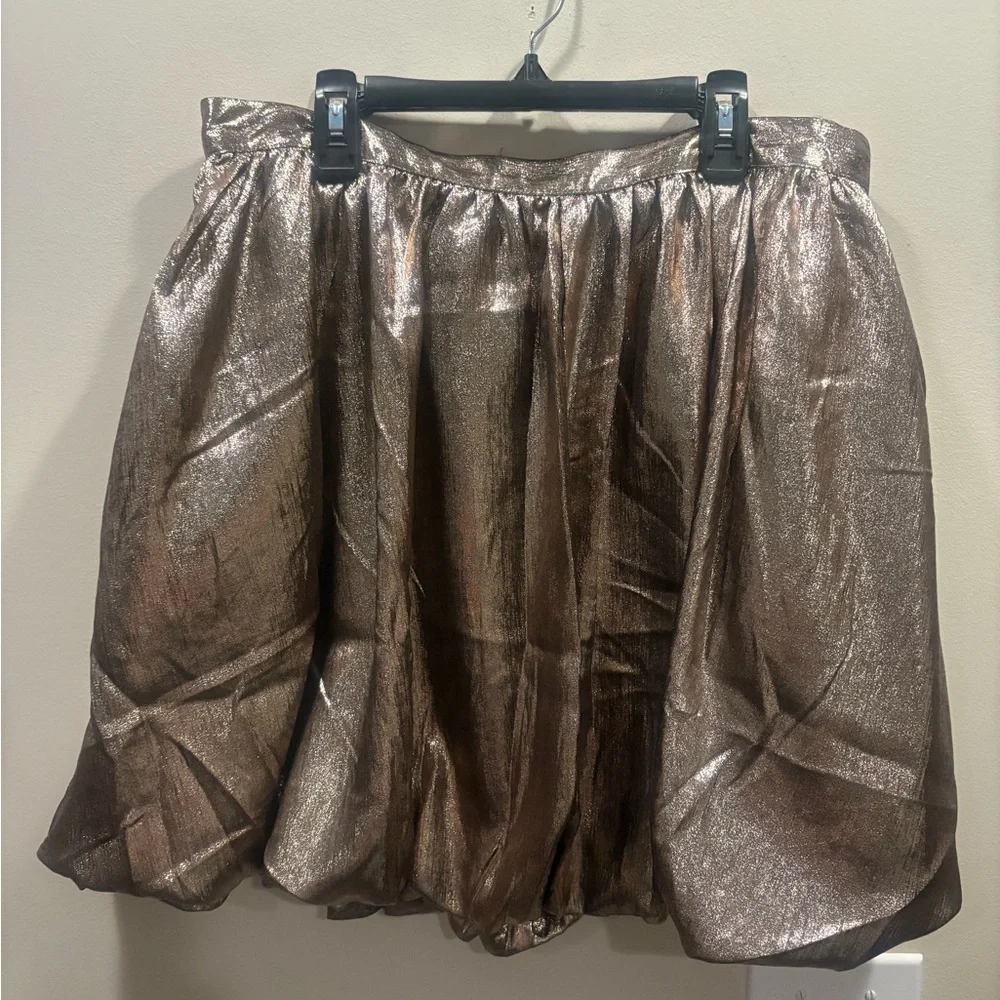 Madewell Metallic Bubble-Hem mini skirt